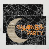 Spinnenweb Halvemaan Halloween Verkleedfeest Kaart (Voorkant / Achterkant)