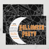 Spinnenweb Halvemaan Halloween Verkleedfeest Kaart (Voorkant / Achterkant)