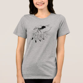 Spinnenweb & Hand Illustratie Tri-Blend Shirt