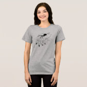 Spinnenweb & Hand Illustratie Tri-Blend Shirt (Voorkant volledig)