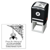 Spinnenweb met hangende spinnenbibliotheek Boeknaa Zelfinktende Stempel (In situ)