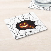 Spinnenweb met pompoenen kartonnen onderzetters (Schuin)