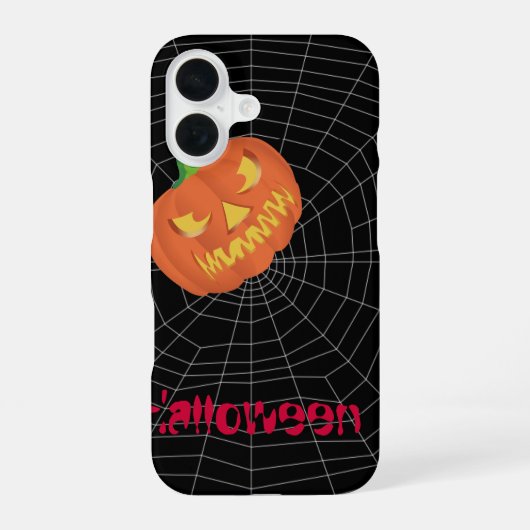 spinnenweb op zwart iPhone 16 hoesje (Achterkant)