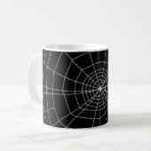 spinnenweb op zwart koffiemok (Voorkant links)