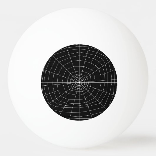 spinnenweb op Zwart Pingpongbal (Achterkant)