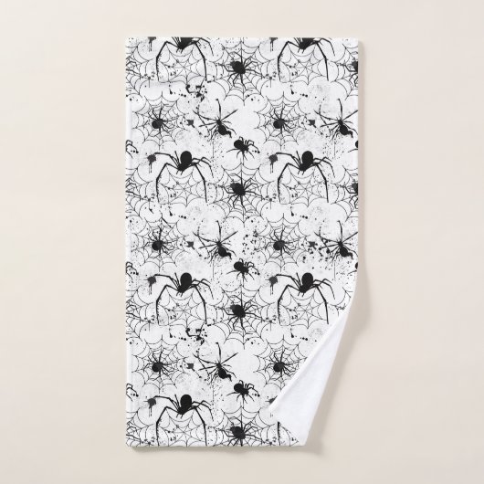 Spinnenweb Patroon Halloween Bad Handdoek (Handdoek)