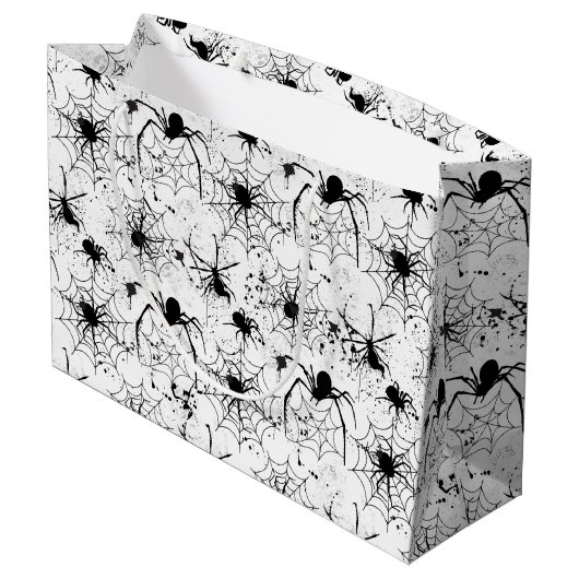 Spinnenweb Patroon Halloween Groot Cadeauzakje (Achterkant Gekanteld)