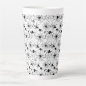 Spinnenweb Patroon Halloween Latte Mok (Voorkant)