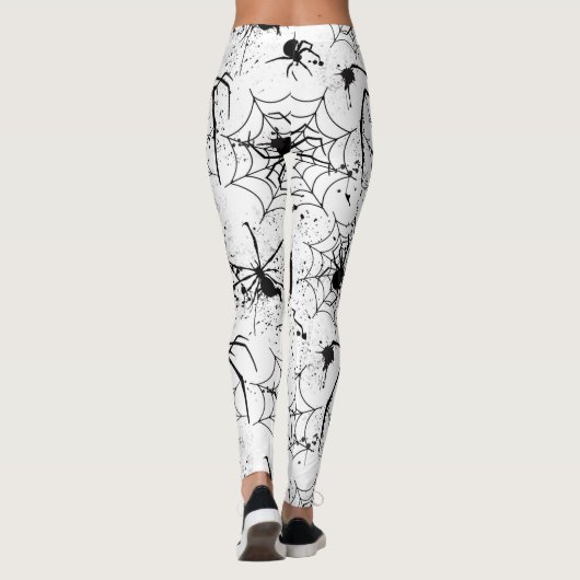 Spinnenweb Patroon Halloween Leggings (Achterkant)