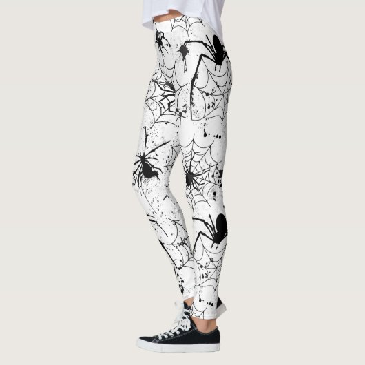 Spinnenweb Patroon Halloween Leggings (Links)