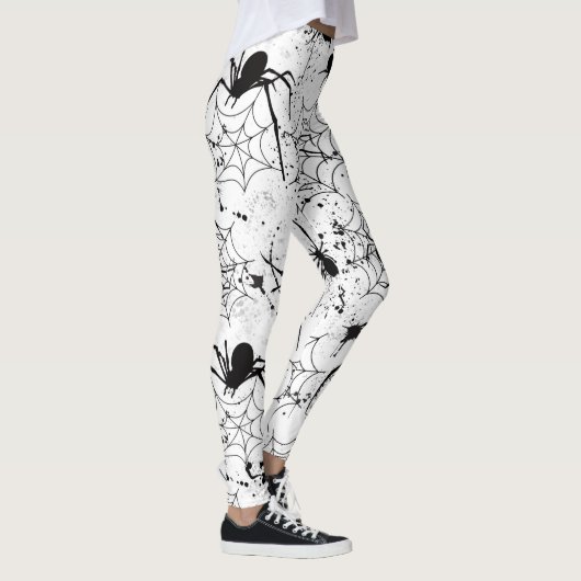 Spinnenweb Patroon Halloween Leggings (Rechts)