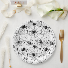 Spinnenweb Patroon Halloween Papieren Bordje