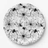 Spinnenweb Patroon Halloween Papieren Bordje (Voorkant)