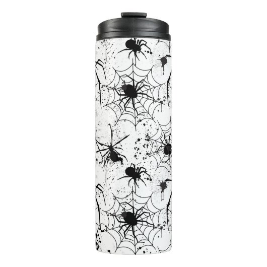 Spinnenweb Patroon Halloween  Thermosbeker (Voorkant)