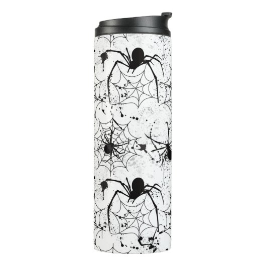 Spinnenweb Patroon Halloween Thermosbeker (Gedraaid links)