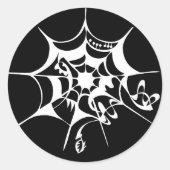 Spinnenweb Ronde Sticker (Voorkant)