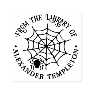 Spinnenweb & Spinsilhouet Uit de Bibliotheek van Zelfinktende Stempel