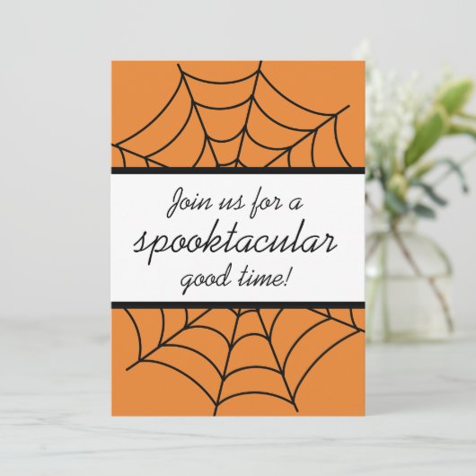 Spinnenweb Spoktacular Feest Kaart (Staand voorkant)