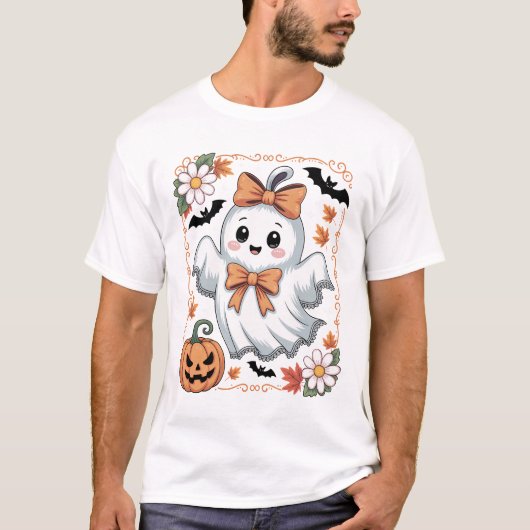 Spinnenweb spook Halloween T-shirt (Voorkant)