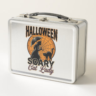 Spinnenweb T-shirt met heks en kat voor Halloween_
