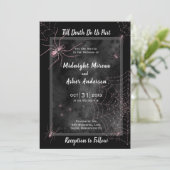 Spinnenweb Tot de dood ons scheidt Zwart Roze  Kaart (Staand voorkant)