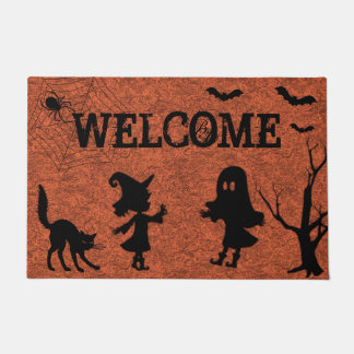 Spinnenweb Zwart Kat Halloween Deurmat