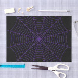 Spinnenweb zwart paars Halloween patroon Tissuepapier