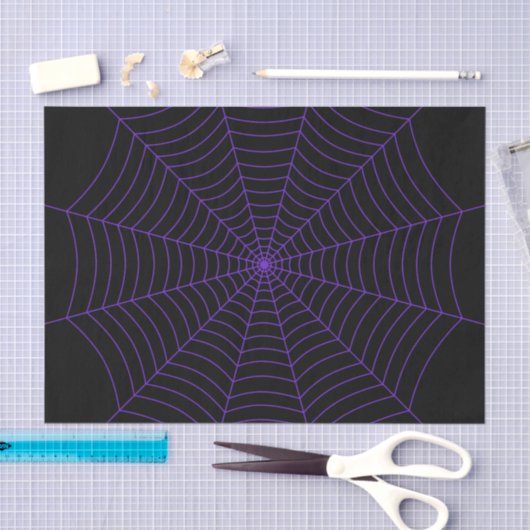Spinnenweb zwart paars Halloween patroon Tissuepapier (Craft)