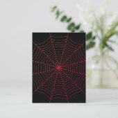 Spinnenweb zwart rood Halloween patroon Briefkaart (Staand voorkant)