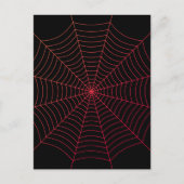 Spinnenweb zwart rood Halloween patroon Briefkaart (Voorkant)