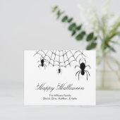 Spinnenweb Zwart Wit Halloween Briefkaart (Staand voorkant)