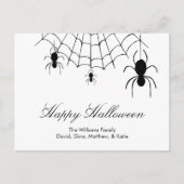 Spinnenweb Zwart Wit Halloween Briefkaart (Voorkant)