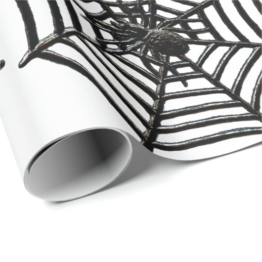 SPINNENWEB ZWART-WIT HALLOWEEN CADEAUVERPAKKING CADEAUPAPIER (Rol Hoek)