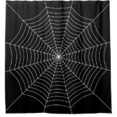 Spinnenweb zwart-wit Halloween patroon Douchegordijn (Voorkant)