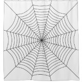 Spinnenweb zwart-wit Halloween patroon Douchegordijn (Voorkant)