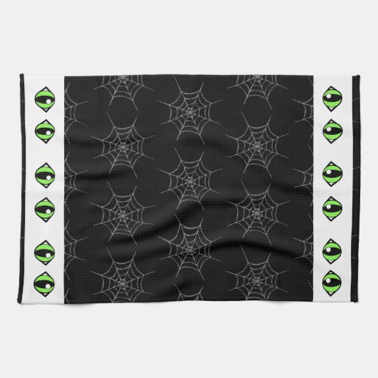 Spinnenwebben en Big Eyes Keukenhanddoek (Horizontaal)