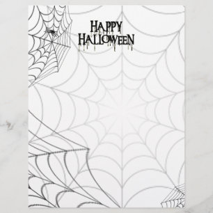 Spinnenwebben En Prettig Halloween Griezelige Teks Flyer