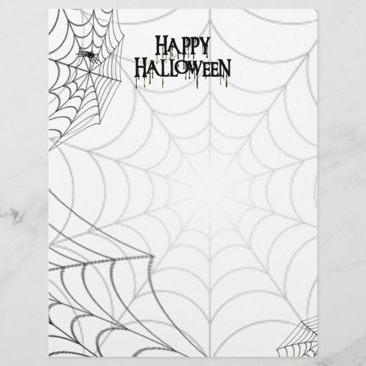 Spinnenwebben En Prettig Halloween Griezelige Teks Flyer (Voorkant)