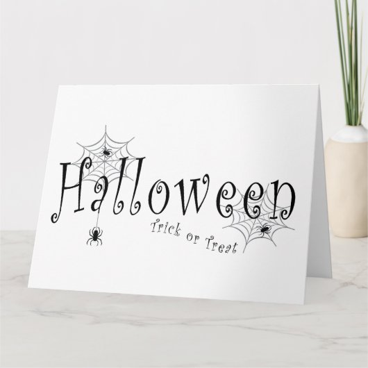 Spinnenwebben en spinnen over Halloween Bedankkaart (Voorkant)