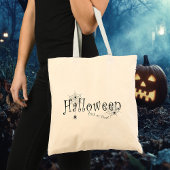 Spinnenwebben en spinnen over Halloween Tote Bag