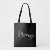 Spinnenwebben en spinnen over Halloween Tote Bag (Voorkant)
