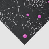 Spinnenwebben en Stippen Modern Zwart Halloween Tissuepapier (Detail)