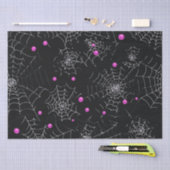 Spinnenwebben en Stippen Modern Zwart Halloween Tissuepapier (Craft)