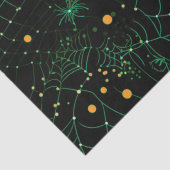 Spinnenwebben en Stippen Modern Zwart Halloween Tissuepapier (Detail)