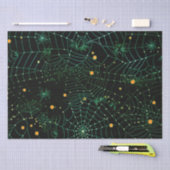 Spinnenwebben en Stippen Modern Zwart Halloween Tissuepapier (Craft)