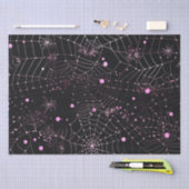 Spinnenwebben en Stippen Modern Zwart Halloween Tissuepapier (Craft)