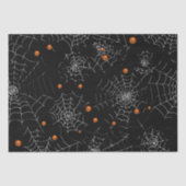 Spinnenwebben en Stippen Modern Zwart Halloween Tissuepapier (Voorkant)