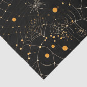 Spinnenwebben en Stippen Modern Zwart Halloween Tissuepapier (Detail)