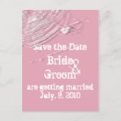 Spinnenwebben en witte spinnen slaan de datum Brie Aankondigingskaart (Voorkant)