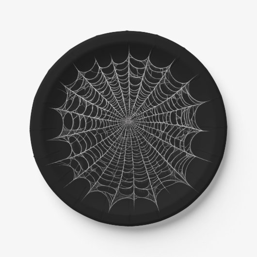 Spinnenwebben Spinneweb Halloween Papieren Bordje (Voorkant)